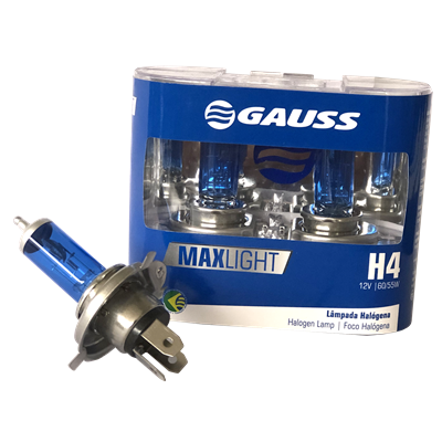 BOMBILLO HALOGENO H4 P43T-38 12V 55/60W FARO MAXLIGHT 110% MAS LUZ 5000K PREMIUM DUOPACK 64193CBA GL122