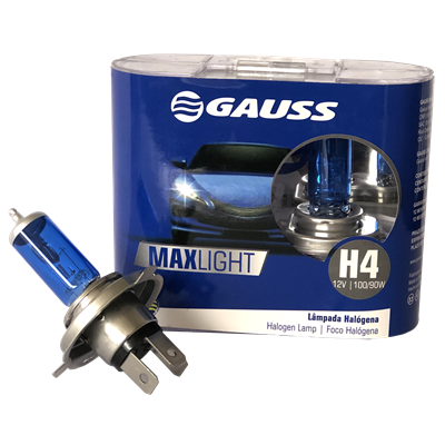 BOMBILLO HALOGENO H4 P43 12V 90100W FARO MAXLIGHT 110% MAS LUZ 5000K PREMIUM DUOPACK 62203CBA