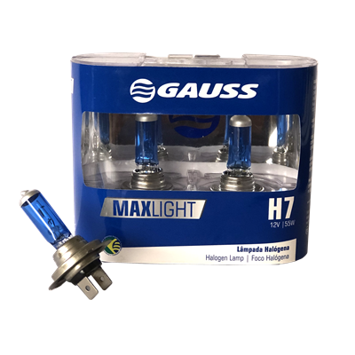 BOMBILLO HALOGENO H7 PX26D 12V 55W FARO MAXLIGHT 110% MAS LUZ 5000K PREMIUM DUOPACK 64210CBA