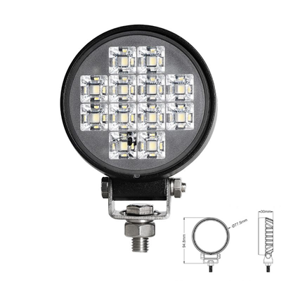 EXPLORADORA LED REDONDA 900LUMENS 77.5MM ALTO 94.8MM X 30MM PROFUNDIDAD 9-32V 12X1W