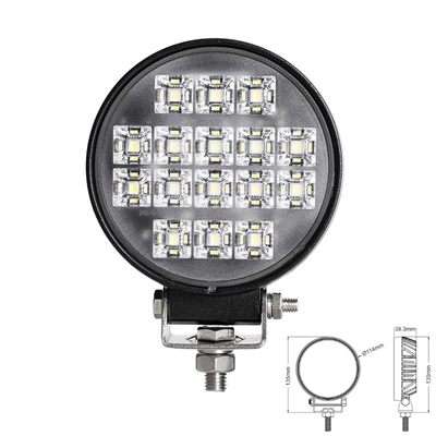 EXPLORADORA LED REDONDA 1200LUMENS 114MM ALTO 135MM X 39.3MM PROFUNDIDAD 9-32V 16X1W