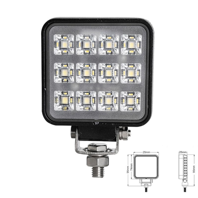 EXPLORADORA LED CUADRADA 900LUMENS 76MM ALTO 95MM X 25MM PROFUNDIDAD 9-32V 12X1W