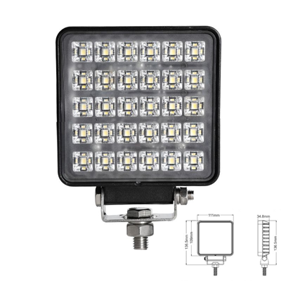 EXPLORADORA LED CUADRADA 2250LUMENS 111MM ALTO 136.50MM X 34.80MM PROFUNDIDAD 9-32V 30X1W