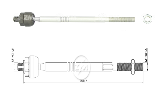 [51ZM-17011006] TERMINAL AXIAL FIAT PALIO PALIO WEEKEND 97 SIENA 97 L:280 RC:M14-1 50 RP:M14-1 50 TP: 86N.M MTC:78N.M 