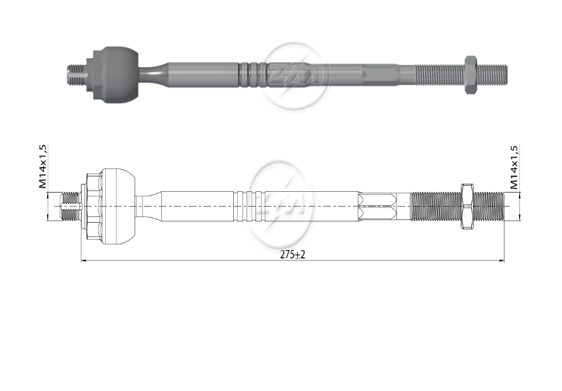 TERMINAL AXIAL FIAT LINEA 09-16 PUNTO 08-17 L:275 RC:M14-1 50 RP:M14-1 50 TP:86N.M MTC:78N.M 