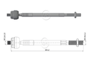 TERMINAL AXIAL RENAULT CLIO II 1998 - 2012 KANGOO NUBIRA L:301RC:M12-1 00RP:M14-1 50TP:51N.MTC86N.M 