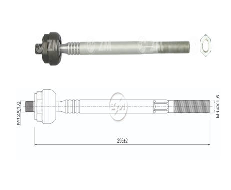 [51ZM-17011056] TERMINAL AXIAL RENAULT MEGANE - I 1996 - 2003 SCENIC L:295RC:M12-1 00RP:M14-1 50TP:51N.MTC86N.M 