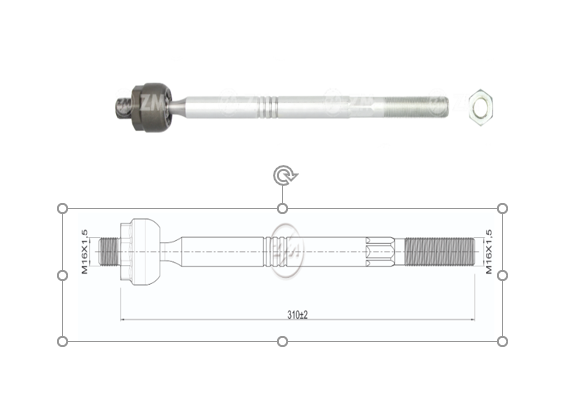 TERMINAL AXIAL VOLKSWAGEN CADDY - III 2004 - 2 L:310RC:M16-1 50RP:M16-1 50TP:119N.MTC132N.M 