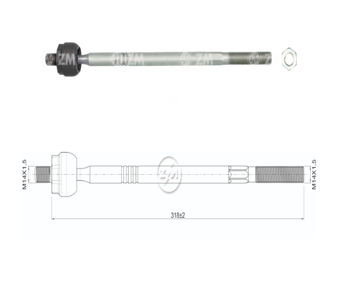 AXIAL DIRECCION SEAT CORDOBA 2.0 1996-2006 IBIZA 1.8 1993-1995 SKODA FABIA 2.0 1997-2009 VOLKSWAGEN POLO 2.0 1996-2002