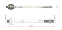 AXIAL DIRECCION CHEVROLET CORSA 1.4 1.6 1999-2006 (HIDRAULICO) (MACHO) (ROSCA CABEZA 14 MM+ROSCA VASTAGO 14 MM)