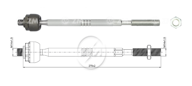 TERMINAL AXIAL CHEVROLET ONIX 1 4 2019- SEDAN L:279RC:M14-1 50RP:M14-1 50TP:78N.MTC86N.M