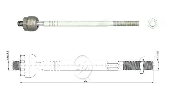 AXIAL DIRECCION FORD FIESTA SUPERCHARGER 1.6 2004-2009 ECOSPORT 2.0 2005-2011 4X2 (VASTAGO 272 MM)