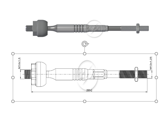 TERMINAL AXIAL NISSAN SENTRA SUNNY (B16) 200 L:256RC:M14-1 50RP:M12-1 25TP:78N.MTC55N.M 