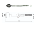 TERMINAL AXIAL NISSAN MARCH - K13 (CUARTA GENERACION) MICRA VERSA L:228RC:M14-1 50RP:M12-1 25TP:78N.MTC55N.M 