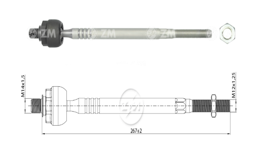 AXIAL DIRECCION HYUNDAI ATOS 1.0 1998-2012 SANTRO 1.1 2007-2012