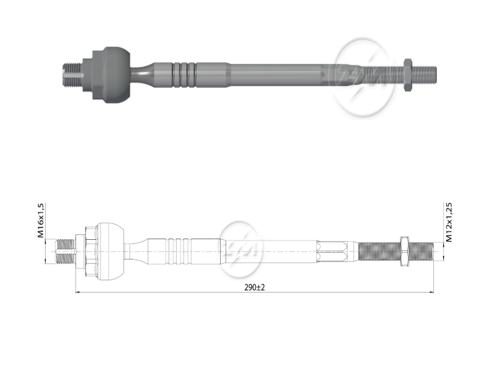 AXIAL DIRECCION KIA PICANTO I 2005-2008 (LARGO 290MM)