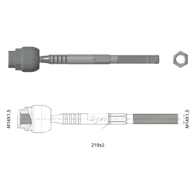 TERMINAL AXIAL FIAT DUNA FIORINO 91 PREMIO 91 UNO 92-08 L:219 RC:M14-1 50 RP:M14-1 50 TP:86N.M MTC:78N.M DERECHA-IZQUIERDA