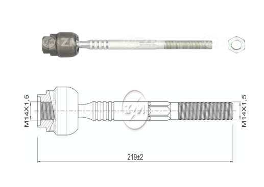 [51ZM-17012003] TERMINAL AXIAL FIAT DUNA FIORINO 91 PREMIO 91 UNO 92-08 L:219 RC:M14-1 50 RP:M14-1 50 TP:86N.M MTC:78N.M