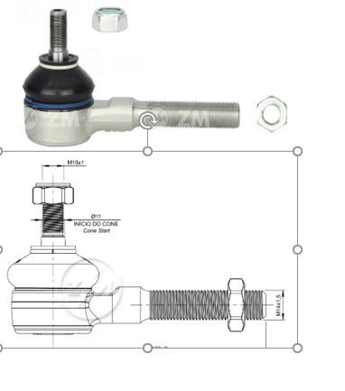 TERMINAL DIRECCION VOLKSWAGEN GOL 1.8 1995-2005 SAVEIRO 1.6 1996-2005 (MACHO)