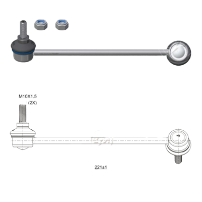 BIELETA BARRA ESTAB DEL DER FIAT IDEA 1.6 1.8 2007-2016 STRADA 1.4 1.6 2011-2018 PALIO 1.4 1.6 2006-2016 (L:221)