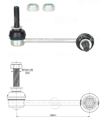 BIELETA BARRA ESTAB DEL DER TOYOTA HILUX VIGO 2.8 3.0 2006-2015 4X4 FORTUNER 2.8 3.0 2008-2016 4X4 HILUX REVO 2.8 2016-2025 FORTUNER SW4 2.8 2017-2025 (L:139) TNK TOL050