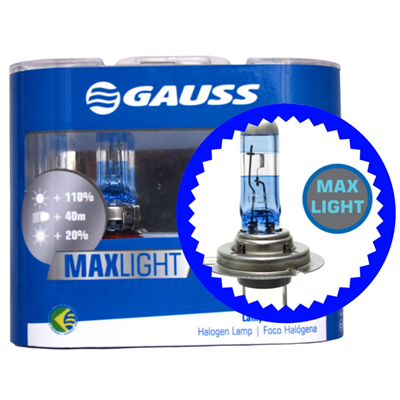 BOMBILLO HALOGENO H7 PX26D 12V 55W FARO MAXLIGHT PERFORMANCE 110% MAS LUZ 40M + 20% LUMINOSIDAD PREMIUM DUOPACK 64210NBU