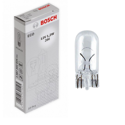 BOMBILLO MINIATURA T-5 W2X4.6D W2W 12V 1.2W TABLERO STD CAJA X 10 UND 2721 12516