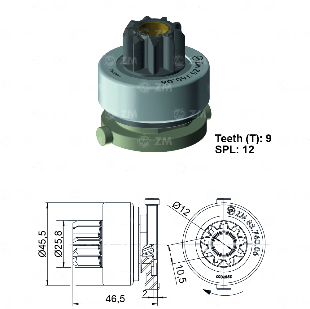 BENDIX PEUGEOT RENAULT CLIO 9D PIÑ 25.8MM L4.7 MM