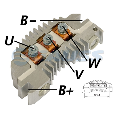 [07GA1312] RECTIFICADOR CHEVROLET 120AMP EQV DELCO 7332312 (GA200-GA202)