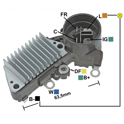 [07GA824] REGULADOR HONDA ACCORD CIVIC ACURA 12 CONECTOR REDONDO 4 C-FR-IG-L TIPO NIPPONDENSO