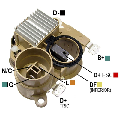 [07GA836] REGULADOR CHEVROLET SUZUKI VITARA 16V 1996> 12 CONECTOR REDONDO 3 N C-IG-L TIPO MITSUBISHI