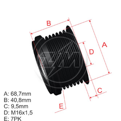 POLEA RUEDA LIBRE DODGE RAM 2500 3500 LAND ROVER DISCOVERY III RANGE ROVER 2.7 8X16 051383490AA 053034049AA F00M991252 5519