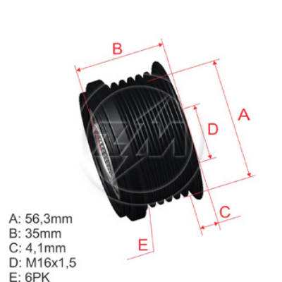 POLEA RUEDA LIBRE VOLKSWAGEN GOL III IV PARATI III IV SAVEIRO III IV 6X16 028903119AJ 377903015A F00M991090 5409