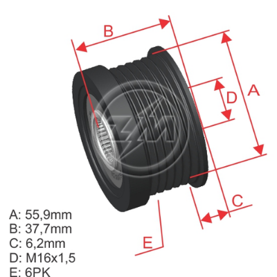 [5696.000.51] POLEA RUEDA LIBRE VOLVO C70 S40 S60 S70 S80 V70 2.4 30667878 VKM03651 5426
