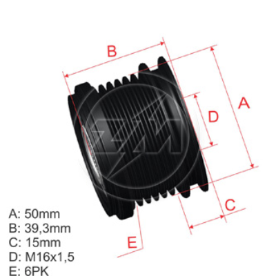 POLEA RUEDA LIBRE VW VOLKSWAGEN NEW BEETLE 2.5 5X16 F00M991286 07K903119C VKM03124 96.000.52