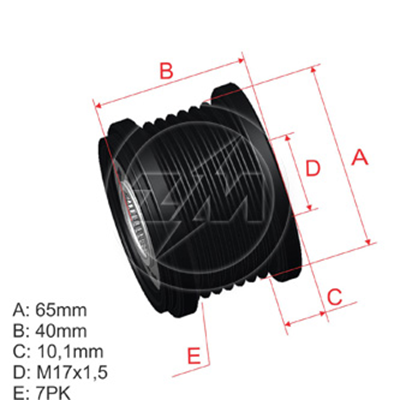 [5696.010.15] POLEA RUEDA LIBRE NISSAN CABSTAR MURANO 2.5 NAVARRA 2.5 PATHFINDER 2.5 17X7 23151EB30A A252C564FE 354111 5607