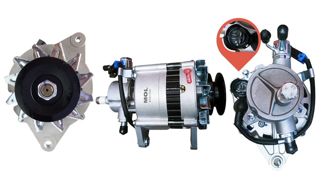 [26JFZB190-012] ALTERNADOR JAC 1035 JAC 1063 12V 70AMP 4PINES P:EN V T:HITACHI V:EXT 3701100D01B