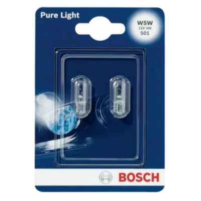 BOMBILLO INCANDESCENTE 2825 PURE LIGHT W5W W2.1X9.5D 12V T3.25  X UNIDAD EMPAQUE CAJA X 10