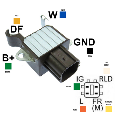 [07GA162] REGULADOR INTELIGENTE TOYOTA RAV 4 2.4 2005-2013 CAMRY 2.4 COROLLA 2.2 2005-06 LEXUS RX350 3.5 12V 14.3V TIPO:B RLO 126600-3020 VR-H2005-95 330529