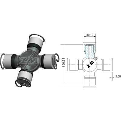 CRUCETA CARDAN C-30 F350 F600 SELLADA