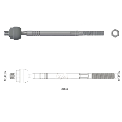 TERMINAL AXIAL FIAT IDEA 07 PALIO 01-08 SIENA 01-08 STRADA 99-09 TEMPRA L:268 RC: M14-1 50 RP: M14-1 50 TP:86N.M DERECHA-IZQUIERDA