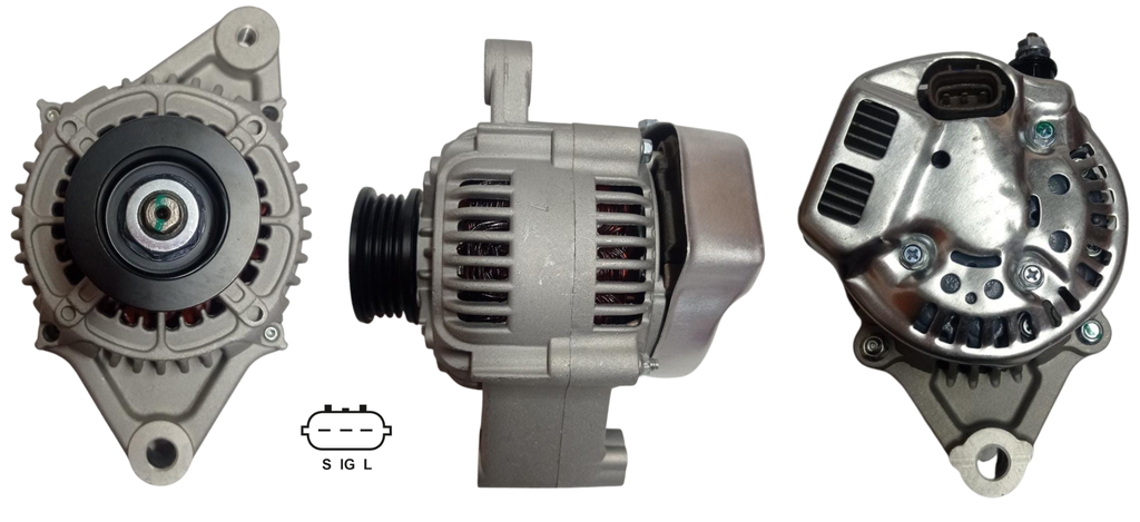 ALTERNADOR TOYOTA HILUX HI-RIDER TOYOTA TERCEL MV 1993-1998 12V 50AMP 3PINES P: 4PK T:DENSO V:INT 13485N (GA860-GA1251)