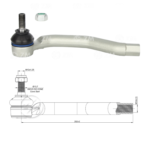 [51ZM-27011744] TERMINAL EXTERNA DIRECCION ACURA CSX HONDA CIVIC SAAB 9-3
