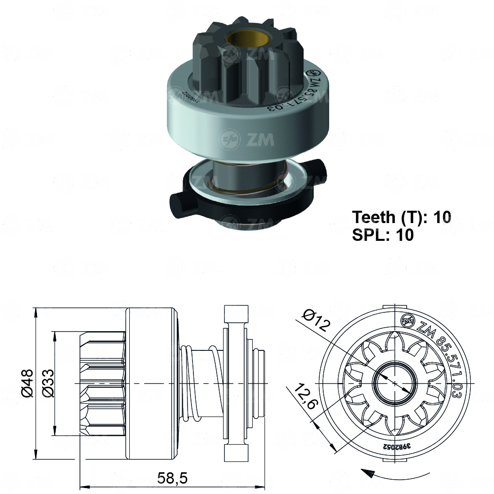 [858557103] BENDIX DODGE RAM 1500. 2500. 3500 T BOSCH 10D