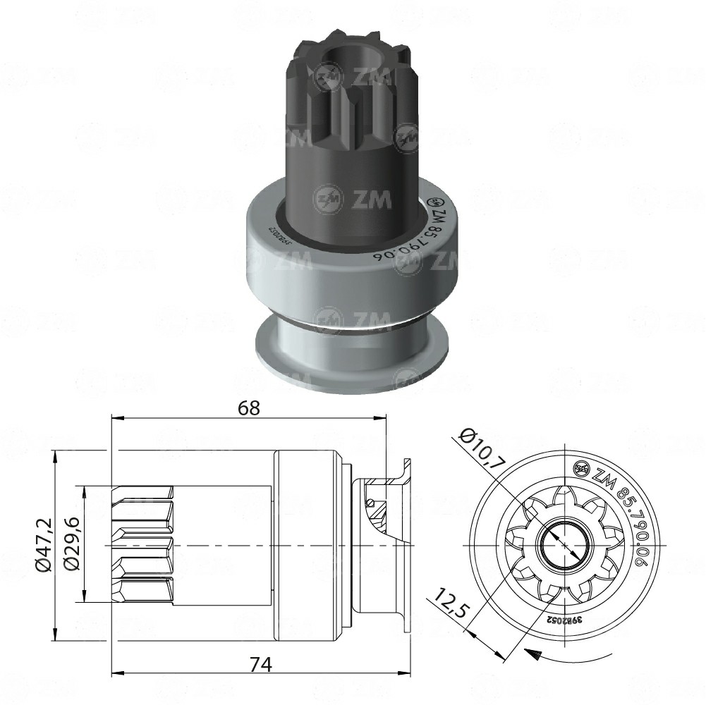 BENDIX NISSAN FRONTIER MITSUBISHI 9D PIÑ 29.64MM L-68MM