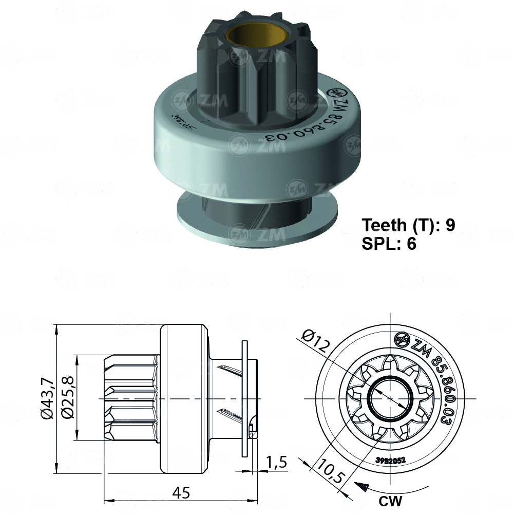 [858586003] BENDIX DAEWOO TAXI BAJITO 9D