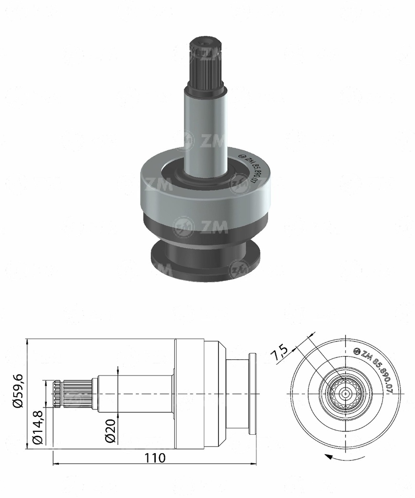 BENDIX RELACIONADO MITSUBISHI CANTER SIN PIÑON T-20