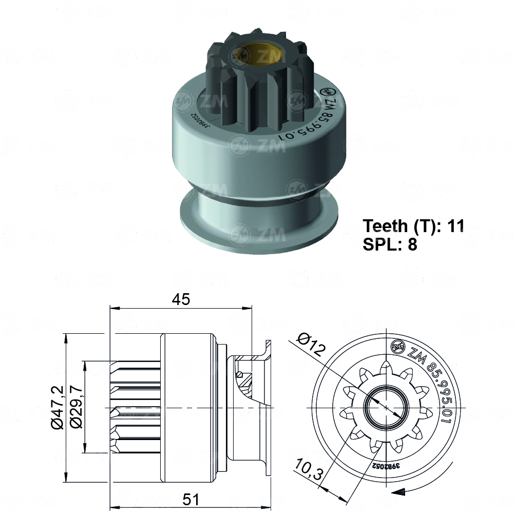 [858599501] BENDIX FORD FIESTA 1.6L FOCUS 1.6L 11D