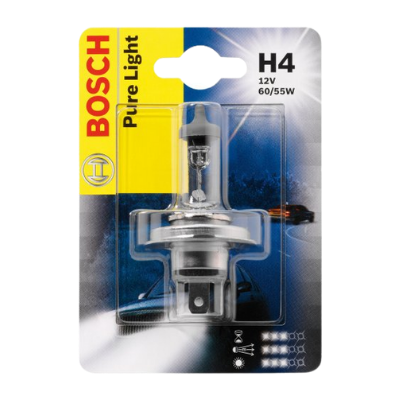 BOMBILLO HALOGENO H4 P43T-38 12V 55/60W FARO STD CAJA X UNIDAD 1987302803 64193 50440 GL11 12342