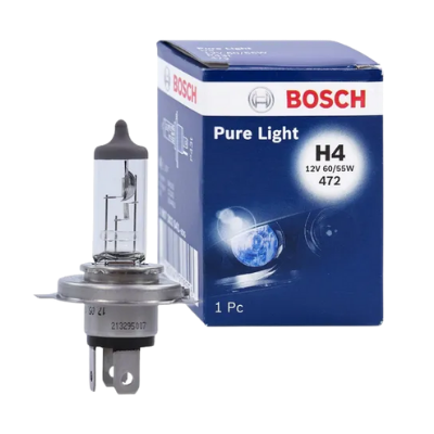 BOMBILLO HALOGENO H4 P43 12V 55/60W FARO PURE LIGHT OEM CAJA UNIDAD 1987302803 64193 50440 GL11 12342